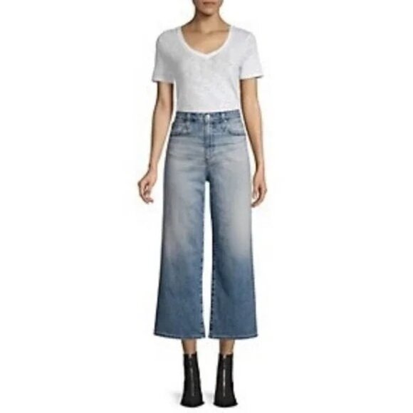 AG Adriano Goldschmied "The Athena" Light Wash Split Hem Capri Size 27R 1118 - Picture 1 of 10